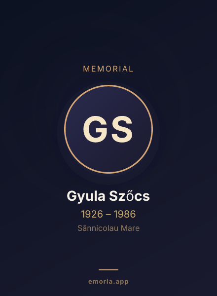 Memorial portrait of Gyula Szőcs