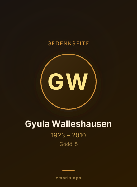 Gedenkportrait von Gyula Walleshausen