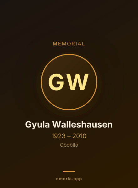 Memorial portrait of Gyula Walleshausen