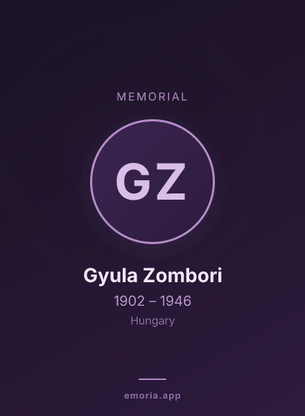 Memorial portrait of Gyula Zombori