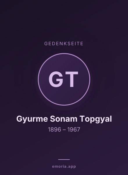 Gedenkportrait von Gyurme Sonam Topgyal