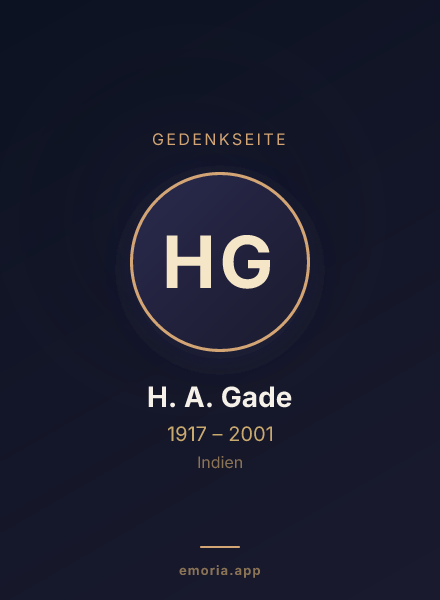 Gedenkportrait von H. A. Gade