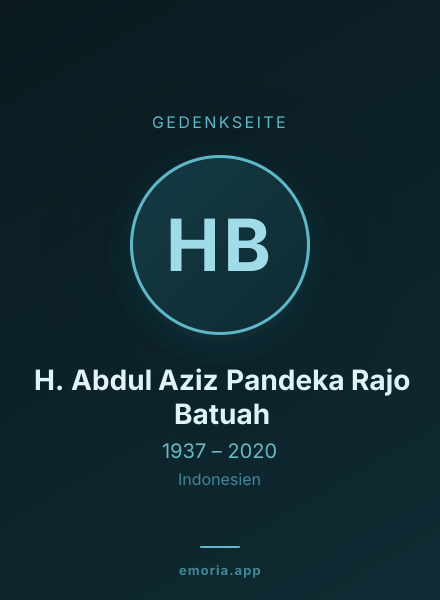Gedenkportrait von H. Abdul Aziz Pandeka Rajo Batuah
