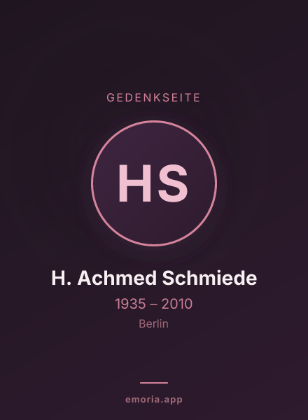 Gedenkportrait von H. Achmed Schmiede