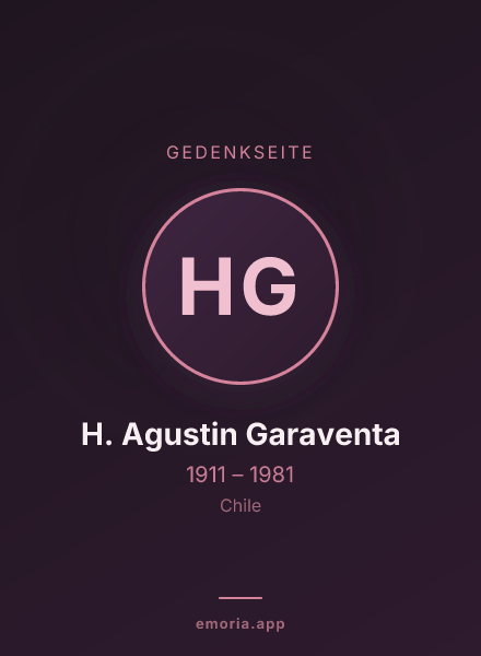 Gedenkportrait von H. Agustin Garaventa
