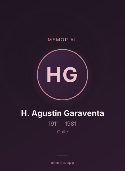 Memorial portrait of H. Agustin Garaventa