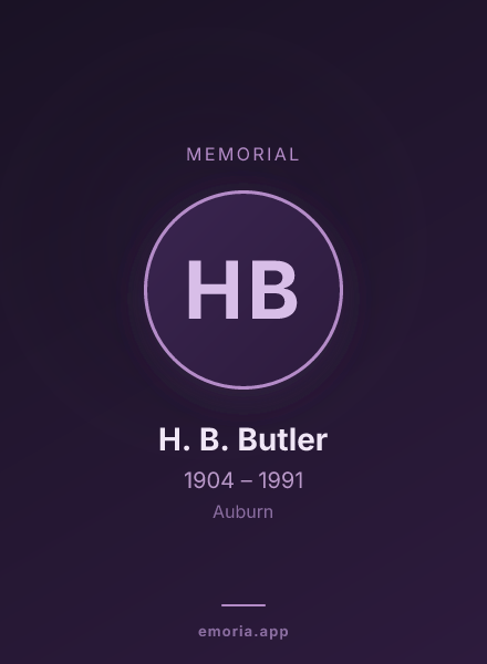 Memorial portrait of H. B. Butler