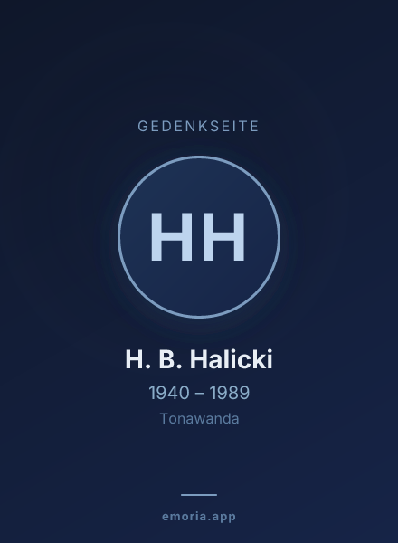 Gedenkportrait von H. B. Halicki