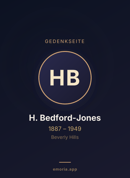 Gedenkportrait von H. Bedford-Jones