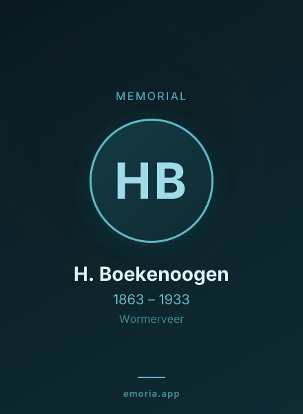 Memorial portrait of H. Boekenoogen