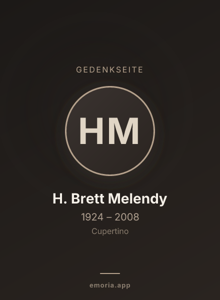 Gedenkportrait von H. Brett Melendy