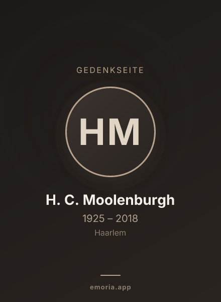 Gedenkportrait von H. C. Moolenburgh