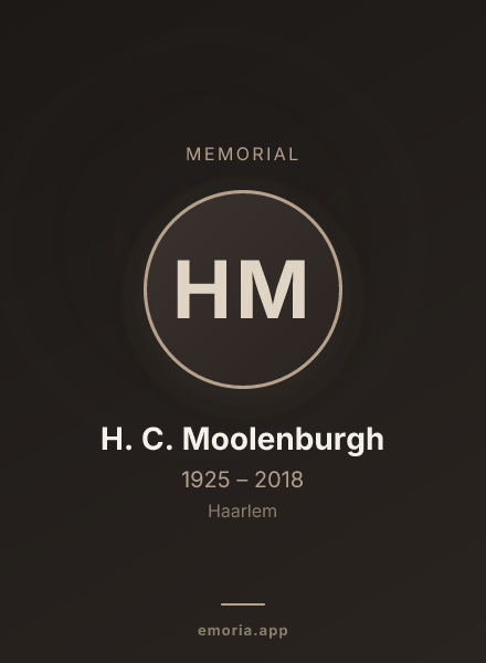 Memorial portrait of H. C. Moolenburgh