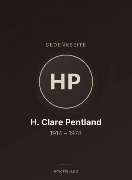 Gedenkportrait von H. Clare Pentland