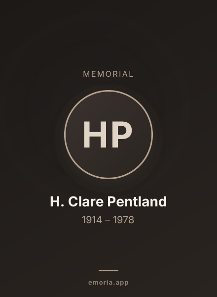 Memorial portrait of H. Clare Pentland