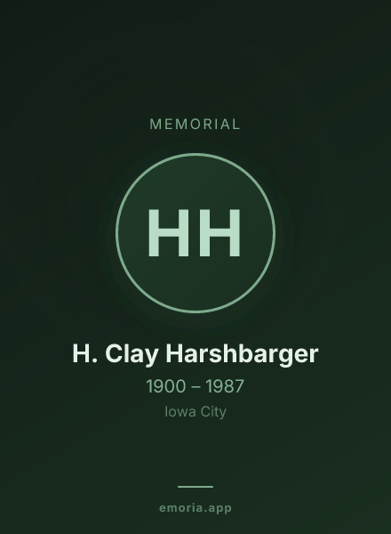 Memorial portrait of H. Clay Harshbarger