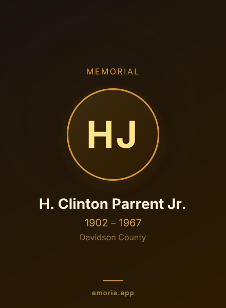 Memorial portrait of H. Clinton Parrent Jr.