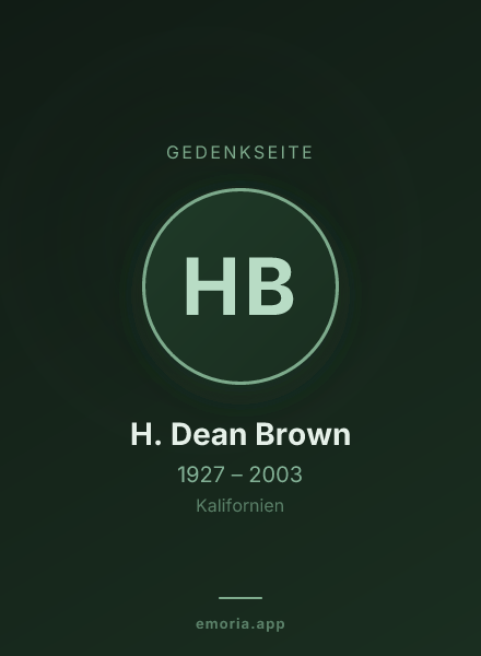 Gedenkportrait von H. Dean Brown