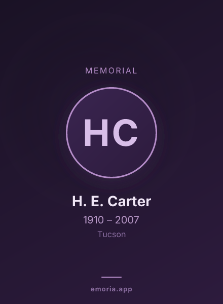 Memorial portrait of H. E. Carter