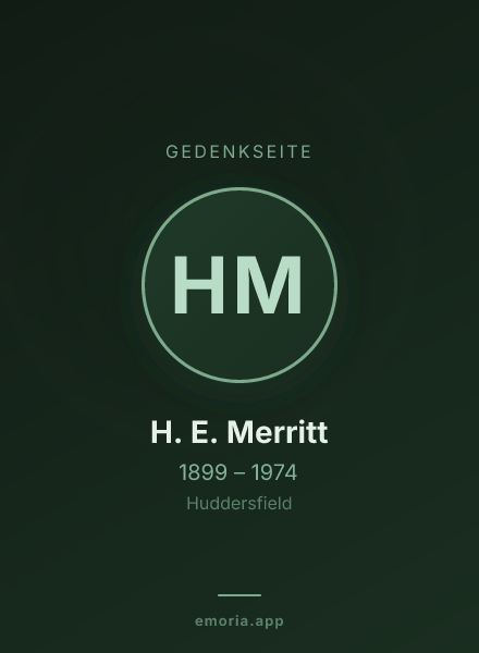 Gedenkportrait von H. E. Merritt