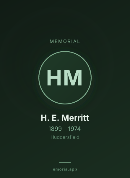 Memorial portrait of H. E. Merritt