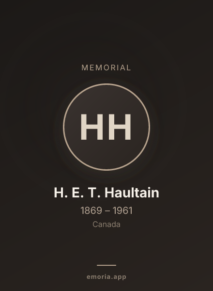 Memorial portrait of H. E. T. Haultain