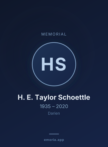 Memorial portrait of H. E. Taylor Schoettle