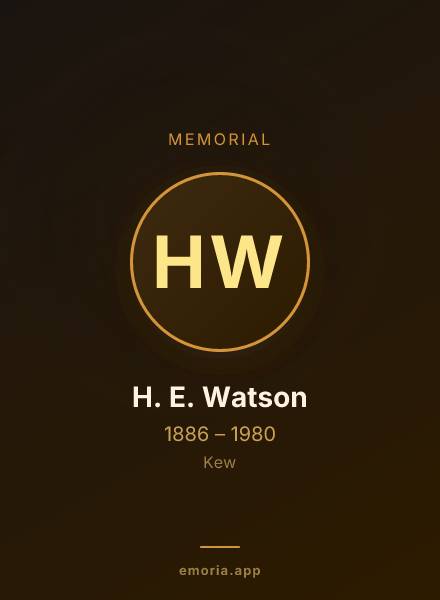 Memorial portrait of H. E. Watson