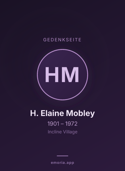 Gedenkportrait von H. Elaine Mobley