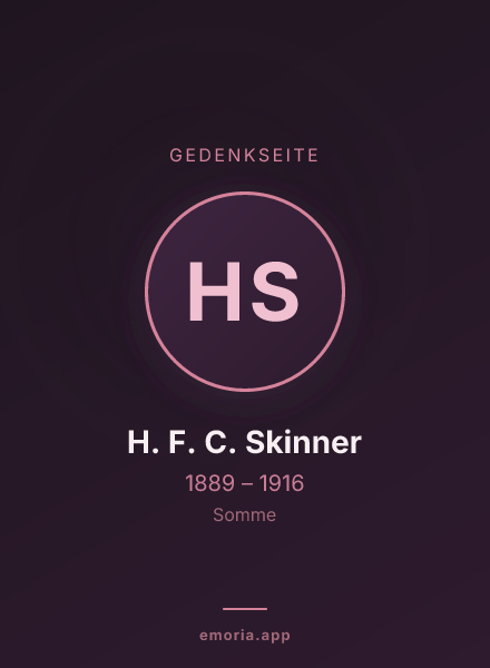Gedenkportrait von H. F. C. Skinner