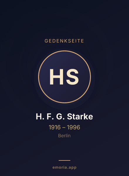 Gedenkportrait von H. F. G. Starke