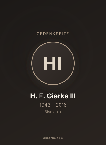 Gedenkportrait von H. F. Gierke III