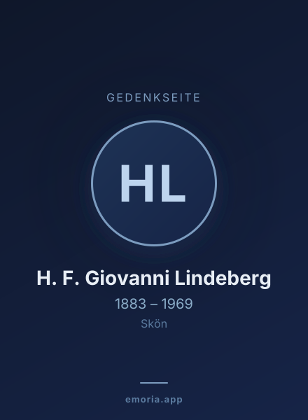 Gedenkportrait von H. F. Giovanni Lindeberg