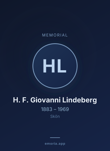 Memorial portrait of H. F. Giovanni Lindeberg