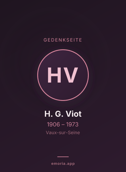 Gedenkportrait von H. G. Viot