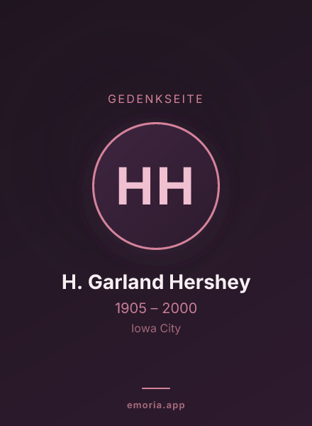 Gedenkportrait von H. Garland Hershey