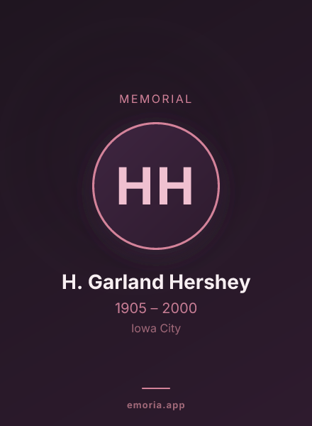 Memorial portrait of H. Garland Hershey