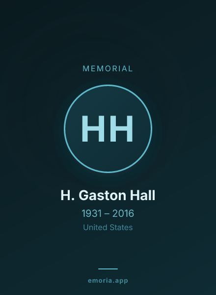 Memorial portrait of H. Gaston Hall