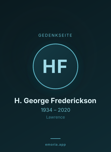 Gedenkportrait von H. George Frederickson