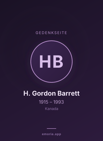 Gedenkportrait von H. Gordon Barrett