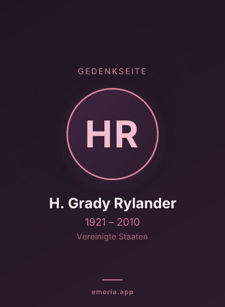 Gedenkportrait von H. Grady Rylander