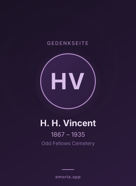 Gedenkportrait von H. H. Vincent
