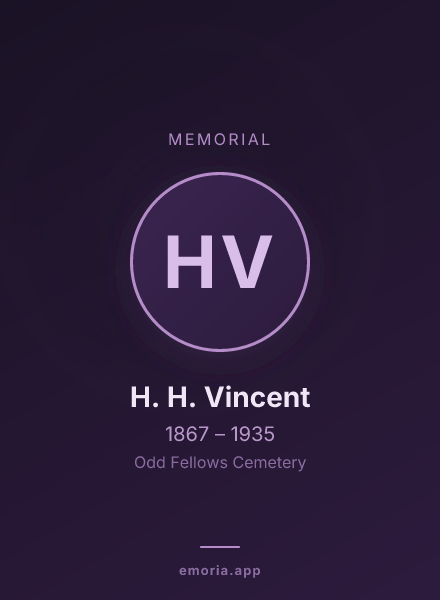 Memorial portrait of H. H. Vincent