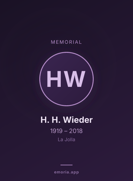 Memorial portrait of H. H. Wieder