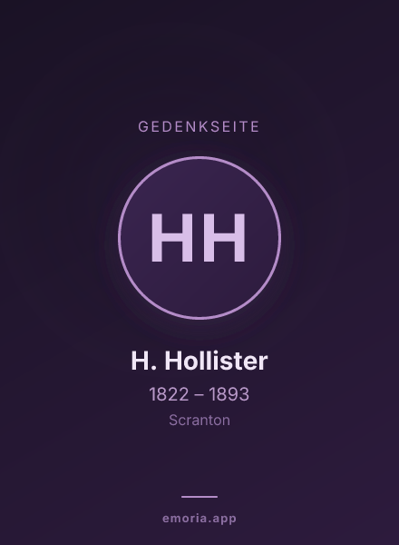 Gedenkportrait von H. Hollister