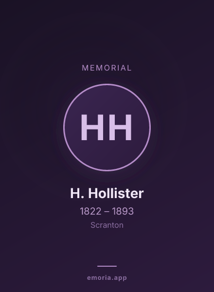 Memorial portrait of H. Hollister
