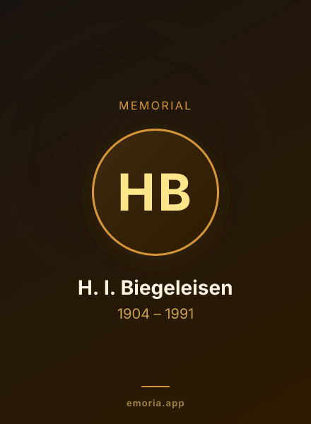 Memorial portrait of H. I. Biegeleisen