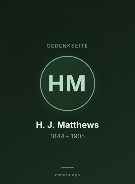 Gedenkportrait von H. J. Matthews