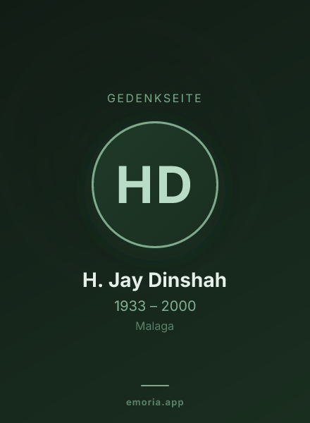 Gedenkportrait von H. Jay Dinshah