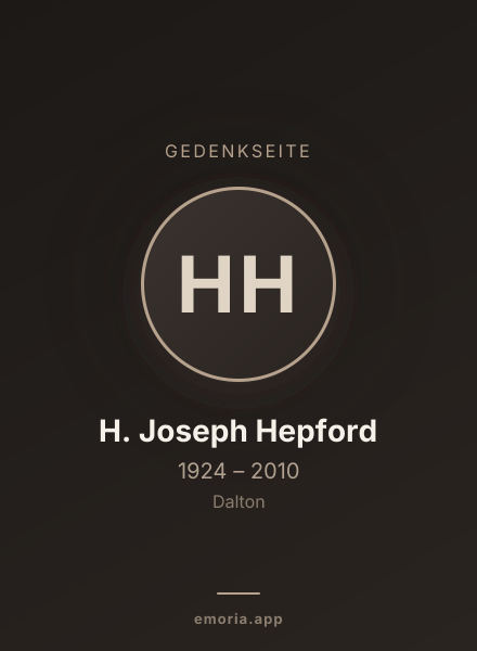 Gedenkportrait von H. Joseph Hepford